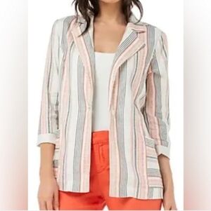 Liverpool los angeles jacket blazer stripe gray coral Sz M